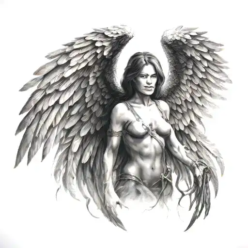 dark angel tattoo design idea