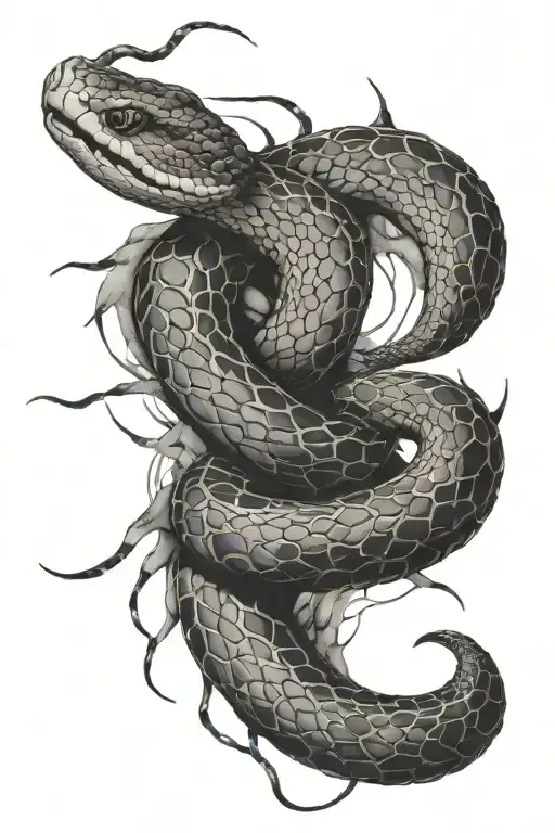 snake, spider grunge inspired tattoo tattoo design idea