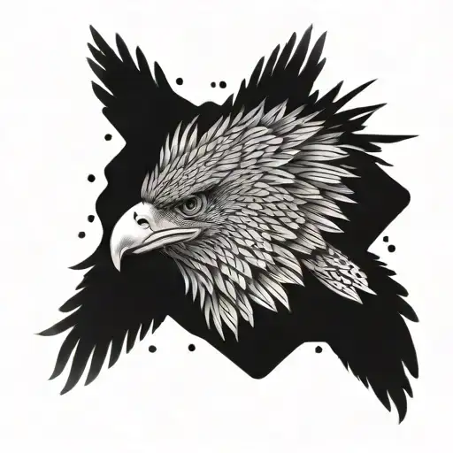 philippine eagle flying tattoo design idea