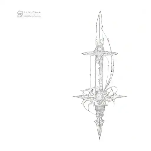a sword, cybersigilism, with occult theme tattoo design tattoo design idea