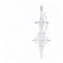 a sword, cybersigilism, with occult theme tattoo design tattoo design idea