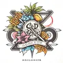 God is greater than highs and lows along with infinity and heartbeat symbol tattoo design idea