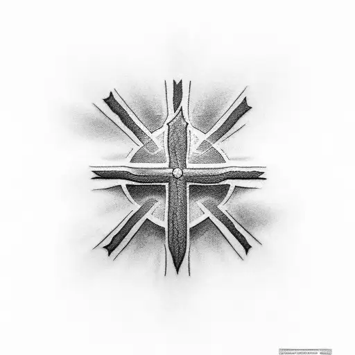 Christian cross, quote "die with memories, not dreams"  tattoo design idea