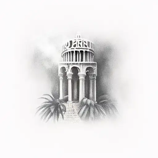 gardens of babylon hanging from lips tattoo design idea