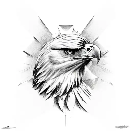 Incorporate a motorcycle, an eagle, and an oil pump in a surreal and abstract composition tattoo design idea