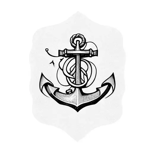 Tribal Anchor Logo. Tattoo Design. Stencil Vector Illustration 16189169  Vector Art at Vecteezy