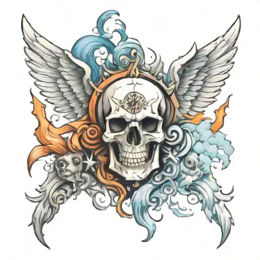 heaven vs hell tattoo design idea