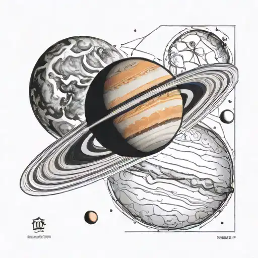 Planeten Saturn Mars Pluto planet tattoo design idea