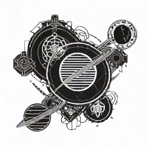 Planeten Saturn Mars Pluto planet tattoo design idea