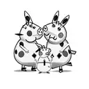 Peppa pig fighting Pikachu tattoo design idea