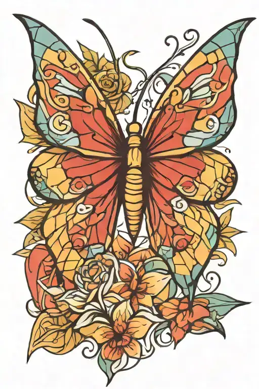 origami butterfly made tattoo design idea