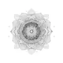 A psychedelic mandala with intricate patterns and vibrant colors representing spirituality and consciousness tattoo design idea