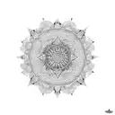 A psychedelic mandala with intricate patterns and vibrant colors representing spirituality and consciousness tattoo design idea