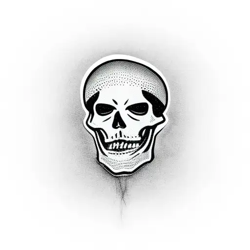 a skating skeleton with an all red hat on. side profile. make it look dope. memorial peice. includes dates 12/29/06 - 02 tattoo design idea