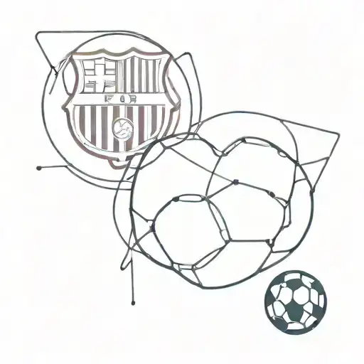 Barcelona club soccer balls tattoo design idea