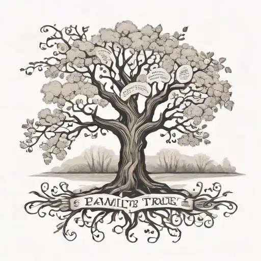family tree tattoo design idea