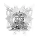 Christian soldier with a big shield that says "2nd Corinthians 12:10" tattoo design idea