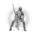 Christian soldier. Somewhere within the figure I want the phrase "2nd Corinthians 12:10" tattoo design idea