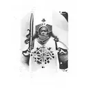 Christian soldier. Somewhere within the figure I want the phrase "2nd Corinthians 12:10" tattoo design idea