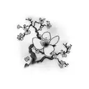 japanese cherry blossom tattoo with roots for men tattoo design idea