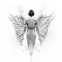 wing with "adel" written under tattoo design idea