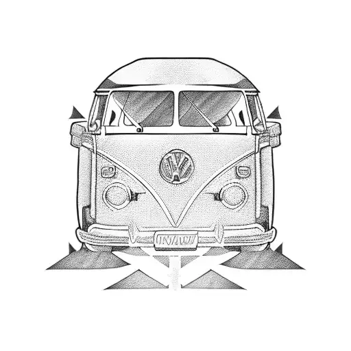 explorer design with volkswagen van tattoo design idea