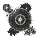 the globe with around the globe a compass with hearts instead of the wind directions tattoo design idea