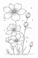 Cosmos flower tattoo design idea