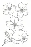 Cosmos flower tattoo design idea