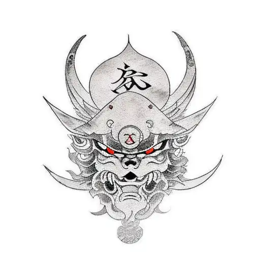 ninja con espada tattoo design idea