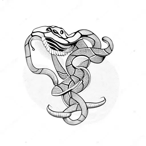 snake in circle eating its tail tattoo design idea