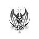 cross, snake, blood, Lucifer's seal, satanism, cruel, hell tattoo design idea