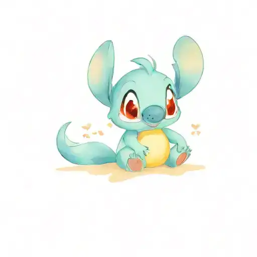 Disney stitch en la playa tattoo design idea