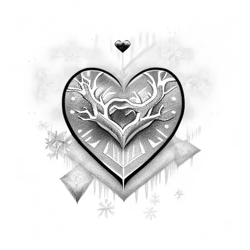 frozen heart tattoo design idea
