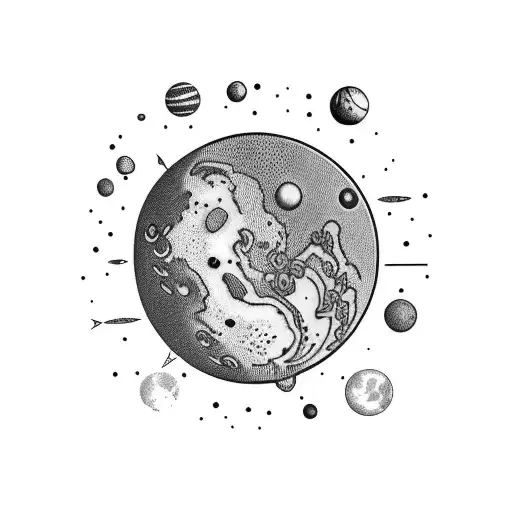 Pluto planet tattoo design idea