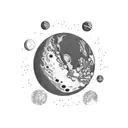 Pluto planet tattoo design idea