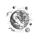 Pluto planet tattoo design idea