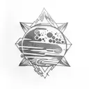 Pluto planet tattoo design idea