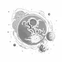 Pluto planet tattoo design idea