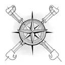 light house, anchor, compass tattoo design idea