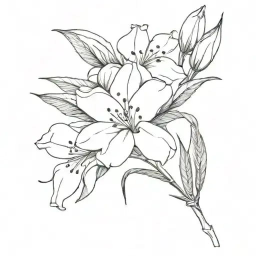 oleander flower tattoo design idea