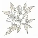 oleander flower tattoo design idea