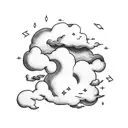 cloud with lighting tattoo design idea