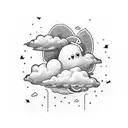 cloud with lighting tattoo design idea