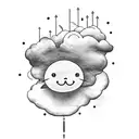 cloud with lighting tattoo design idea