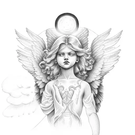 angel in heaven  tattoo design idea