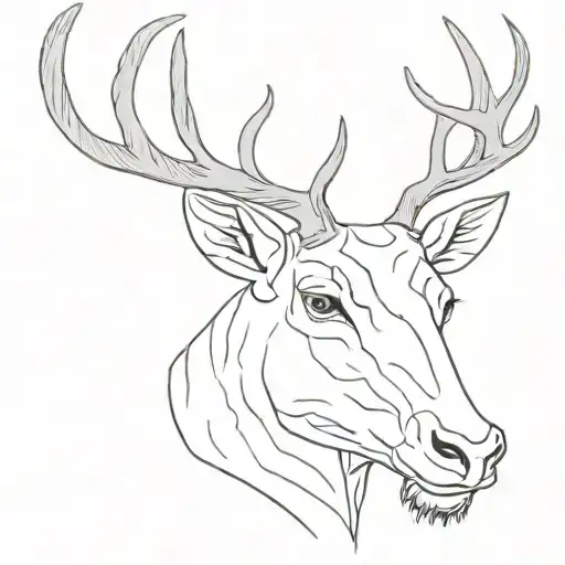 face on head of a stag tattoo design idea