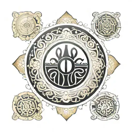 Text mit deiner Kamera übersetzen  Symmetrical bangle with a black circle in a mix of Art Nouveau and Egyptian art   tattoo design idea