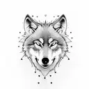 Wolf and heart and signature tattoo design idea