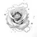 name "ann" with roses and clouds tattoo design idea